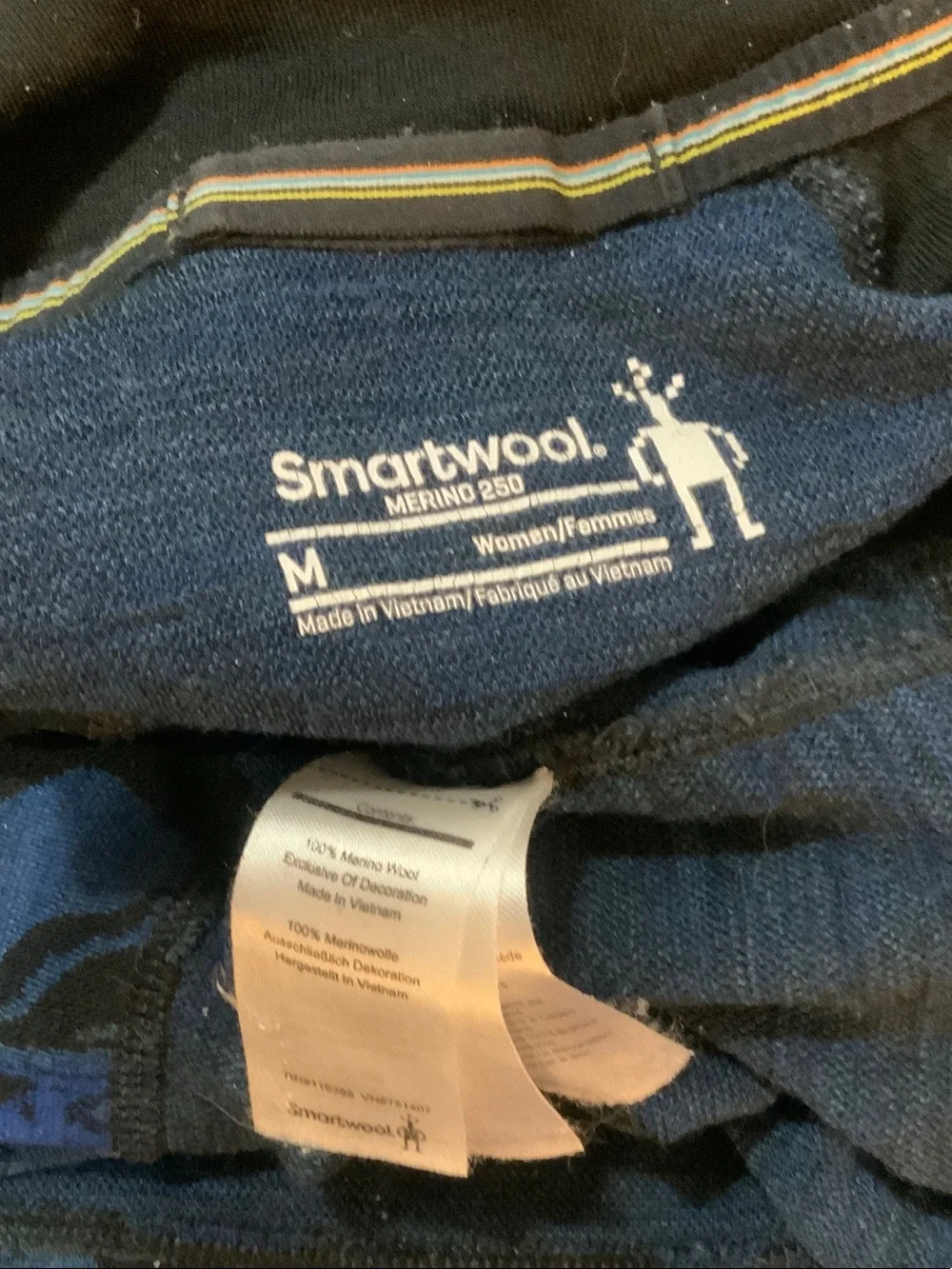 Smartwool Blue & Black Half-Zip Raglan Pullover - Picture 4 of 4